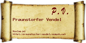 Praunstorfer Vendel névjegykártya
